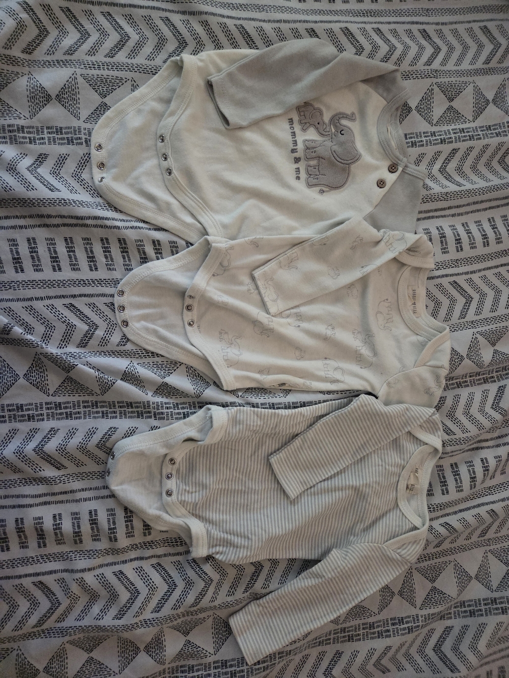 3-6 Month Onesies, Elephant Theme